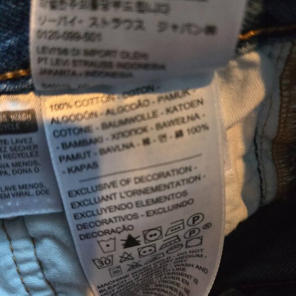 Levi's 501 Skinny Jeans Sansome Winter Dark Distressed Wash 24 - Picture 6 of 6